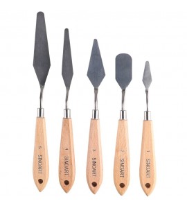 Kit Espátulas Sinoart de Aço Sinoart Para Pintura C5 SFT092