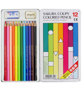 Lápis de Cor Sakura Coupy 12 Cores