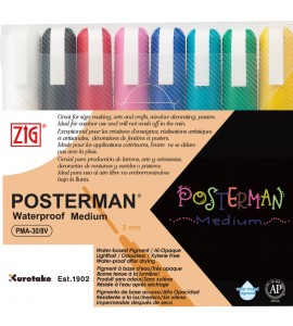 Marcador Zig Posterman Kuretake 08 Cores PMA-30/8V