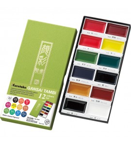 Kit Aquarela Kuretake Gansai Tambi 12 Cores