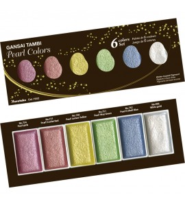 Kit Aquarela Kuretake Gansai Tambi Pearl Colors 06 Cores