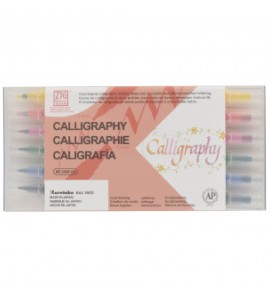 Caneta de Caligrafia Zig Kuretake 12 Cores