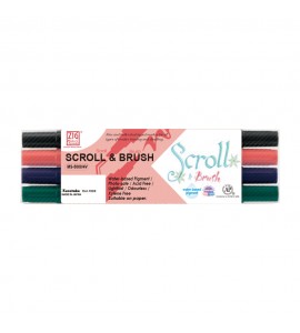 Caneta de Caligrafia Zig Scroll & Brush 03 Cores Kuretake