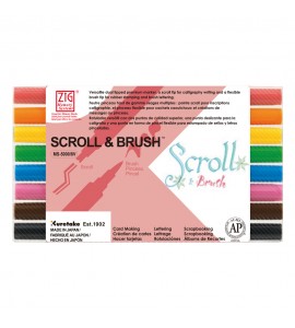 Caneta de Caligrafia Zig Scroll & Brush 08 Cores Kuretake