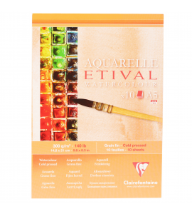 Bloco de Papel Para Aquarela Etival A5 300g Clairefontaine