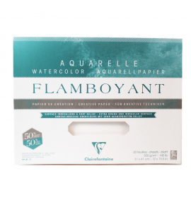 Bloco de Papel Para Aquarela Flamboyant 300g 31X41cm 20 Folhas