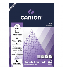 Bloco de Papel Milimetrado A4 Canson 63g/m²
