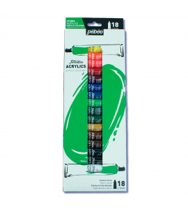 Estojo Tinta Acrílica Pébéo Studio 18 Cores 12ml 