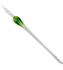 Pena de Vidro Para Caligrafia Floral Verde Sinoart