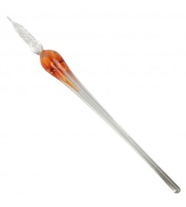Pena de Vidro Para Caligrafia Floral Vermelha Sinoart