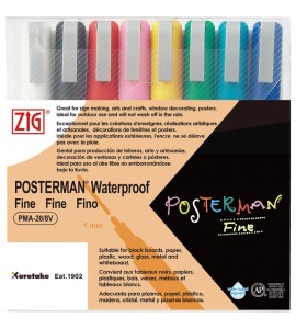 Estojo Marcador Zig Posterman Kuretake PMA-20 c/ 8 Cores