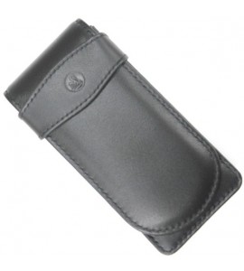 Porta Canetas de Couro Para 03 Canetas Preto