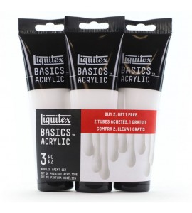 Kit Tinta Acrílica Liquitex Basics 118ml com 03 Unidades de Titanium White 