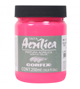 Tinta Acrílica Fluorescente Corfix 250ml 1012 Rosa