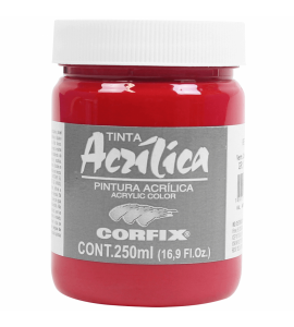 Tinta Acrílica Corfix 250ml 130 Vermelho Cádmio Escuro G1