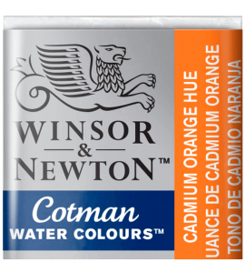 Tinta Aquarela Pastilha Cotman Winsor & Newton Cadmium Orange Hue 090 