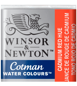 Tinta Aquarela Pastilha Cotman Winsor & Newton Cadmium Red Hue 095