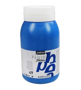 Tinta Acrílica Para Tela Pébéo 1000ml 49 Azul Cyan