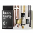 Estojo Tinta Acrílica Liquitex Basics 06 Cores Metálicas 22ml 