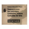 Cartucho de Tinta Para Caneta Tinteiro Worther Preto