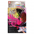 Tinta Aquarela em Pastilha KOI Sakura 24 Cores Metálicas e Neon