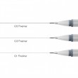 Estojo Fineliner Nanquim Winsor & Newton 3 Canetas Cinza 