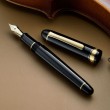 Caneta Tinteiro Platinum Century 3776 Black Pena de Ouro 14K Fina 