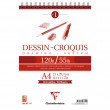 Bloco de Papel Dessin Croquis A4 120g/m² 50 Folhas Clairefontaine