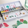 Estojo Tinta Aquarela Pastilha 12 Cores + Compartimentos Schmincke Akademie