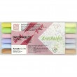 Estojo Canetas Brushables Kuretake C/6 Pastel Ponta Dupla
