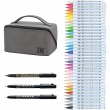 Estojo Caneta Kuretake Zig Real Brush + Mangaka c/39 Peças