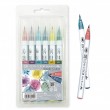 Estojo Caneta Kuretake Zig Clean Color Real Brush Smoke 6 Unidades
