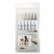 Estojo Caneta Kuretake Zig Clean Color Real Brush Warm Gray 6 Unidades