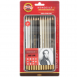 Lápis Aquarelável Koh-I-Noor Mondeluz 12 cores Tons de Cinza