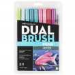 Caneta Dual Brush Pincel Tombow 10 Cores Tropicais