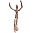 Boneco Articulado Para Desenho 30cm Marrom Vintage