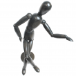 Boneco Articulado Para Desenho 30cm Preto Vintage