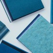 Mini Block de Papel Japonês Awagami C/150 Folhas de 8,5cmX8,5cm em Tons de Azul 