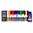 Estojo Tinta Acrílica Liquitex Basics Fluída 118ml 12 Cores