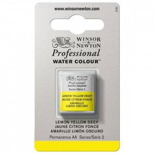Tinta Aquarela Profissional Winsor & Newton Pastilha S2 348 Lemon Yellow Deep
