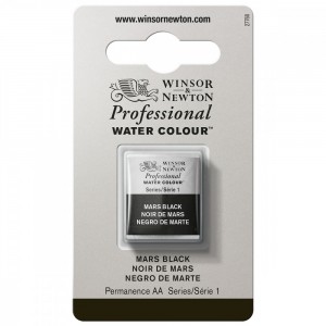 Tinta Aquarela Profissional Winsor & Newton Pastilha S1 386 Mars Black
