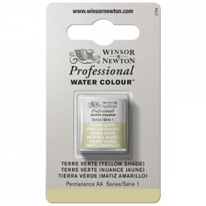 Tinta Aquarela Profissional Winsor & Newton Pastilha S1 638 Terre Verte Yellow