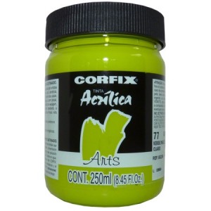 Tinta Acrílica 250ml Corfix Arts  077 Verde Inglês Claro G1
