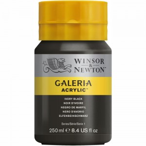 Tinta Acrílica Galeria W&N 331 Ivory Black 250ml