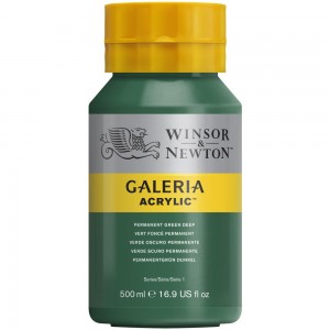 Tinta Acrílica Galeria W&N 482 Permanent Green Deep 500ml 