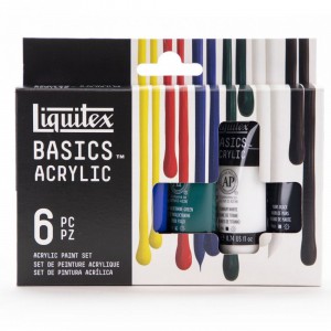 Estojo Tinta Acrílica Liquitex Basics 06 Cores Basicas 22ml