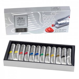Estojo Tinta Acrílica Profissional Winsor & Newton 12 Cores 20ml
