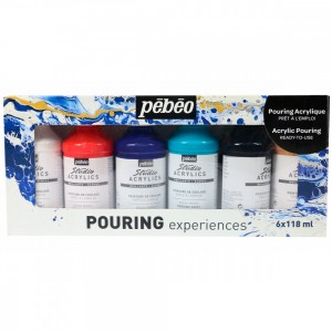 Kit Pébéo Acrílica Pouring 6 Cores 118ml