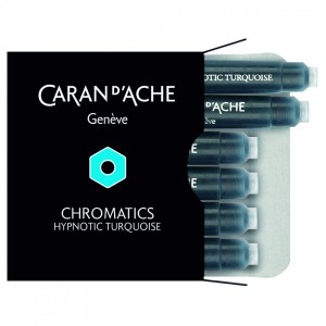 Cartucho Caneta Tinteiro Caran d’Ache Chromatics Hipnotic Turquoise C/6