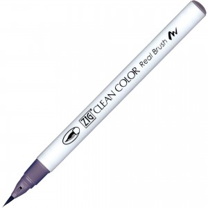 Caneta Zig Clean Color Real Brush Kuretake 809 Purplish Gray